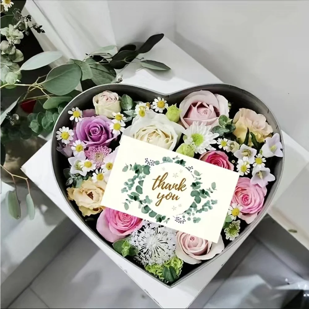 50 Cards, Thank You, Green Laurel, Cards 3.5” X 2”